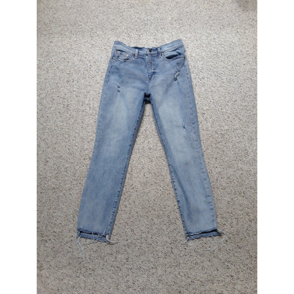 30x26 Pistola high-rise ripped distressed step raw hem slim leg